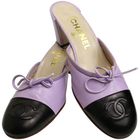 chanel purple mules|chanel mules for sale.